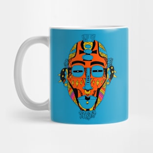 Orange Blue African Mask 5 Mug